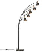 Lampy stojące - Lumarko Lampa Podłogowa Regulowana Metalowa Czarna Anbesa - miniaturka - grafika 1