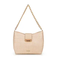 Torebki damskie - Damska torebka crossbody pleciona beżowa - miniaturka - grafika 1