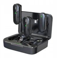 Akcesoria do komputerów stacjonarnych - Devia mikrofon do telefonu Kintone Lightning bezprzewodowy podwójny krawatowy czarny - miniaturka - grafika 1