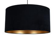 Lampy sufitowe - Lampa wisząca welurowa czarna plus złoto - miniaturka - grafika 1