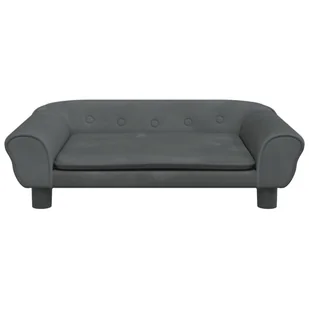 Sofa dla dzieci, ciemnoszara, 70x45x26 cm, aksamit Lumarko! - Sofy i kanapy - miniaturka - grafika 4