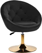 Meble kosmetyczne - 4rico fotel obrotowy qs-bl12b aksamit czarny - miniaturka - grafika 1