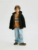 Kurtki i płaszcze dla chłopców - Reserved - Pikowana kurtka z łączonych materiałów - czarny - miniaturka - grafika 1