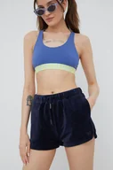Spodenki damskie - Superdry Superdry szorty damskie kolor granatowy gładkie medium waist - miniaturka - grafika 1