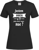 Dzień Babci i Dzień Dziadka - Koszulka z nadrukiem Dla Babci " Jestem babcią a ty jaką masz " - miniaturka - grafika 1