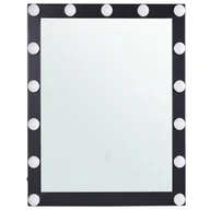 Lustra - Metalowe Lustro Ścienne Led 50 X 60 Cm Czarne Odenas - miniaturka - grafika 1