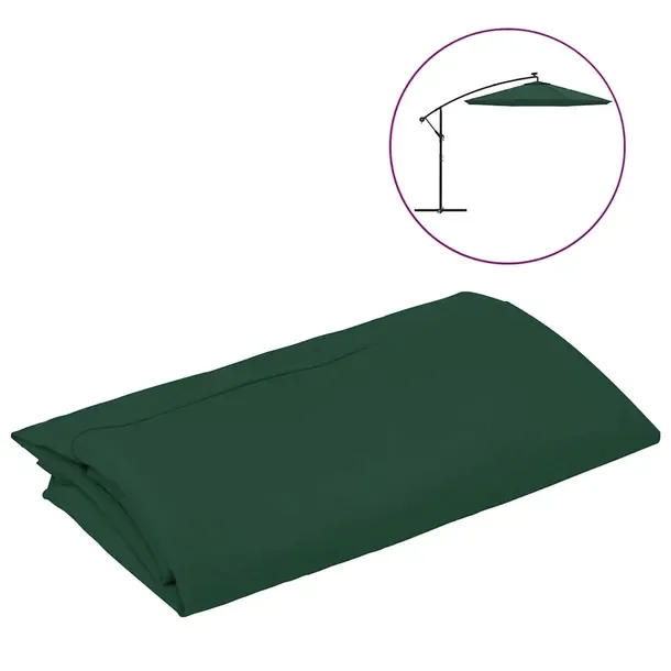 Zamienne pokrycie parasola ogrodowego zielone 350 cm, poliester 100%