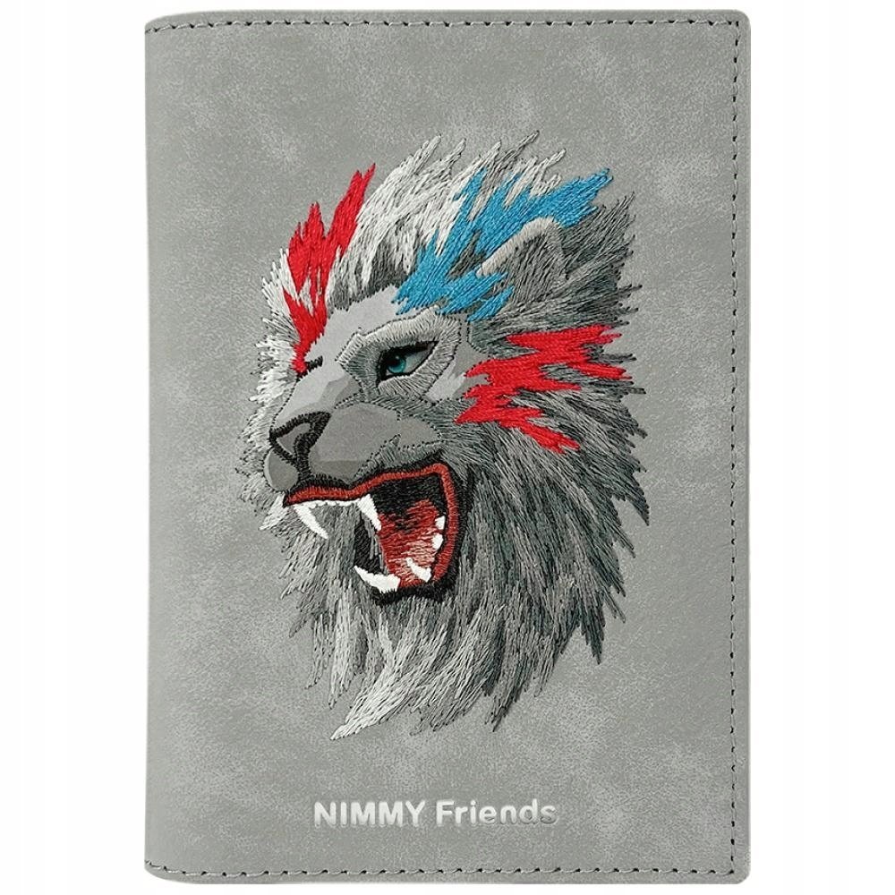 Etui na paszport Nimmy portfel Raptor Lion szary