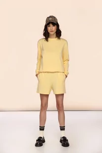 Bawełniana dresowa bluza : Kolor - Żółty, Rozmiar - 34 - Bombshe - Bluzy sportowe damskie - miniaturka - grafika 1