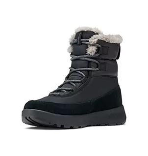 Śniegowce damskie - Columbia Damskie buty zimowe Slopeside Peak, Czarny Black X Graphite, 37.5 EU - grafika 1