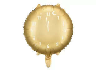 Balon foliowy Zegar 45cm złoty - PartyDeco - Balony i akcesoria - miniaturka - grafika 1