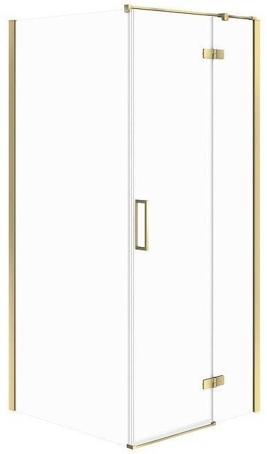 Cersanit Kabina PRYSZNICOWA NAROŻNA CITY ZŁOTA 80X80X195 PRAWA SZKŁO TRANSPAREN