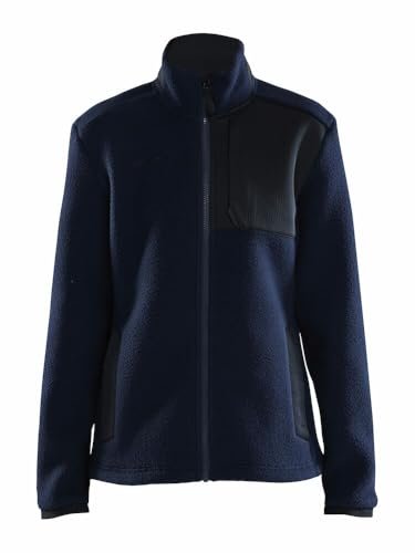 Craft ADV EXPLORE PILE FLEECE kurtka polarowa damska L | Blaze/Black | materiał z recyklingu | kieszenie na piersi z zamkiem błyskawicznym | bluza damska | odzież sportowa dla kobiet