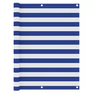 Parawany - vidaXL Parawan balkonowy, biało-niebieski, 120x600 cm, tkanina Oxford vidaXL - miniaturka - grafika 1