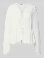 Bluzki damskie - Bluzka z długim rękawem o kroju regular fit z czystej wiskozy model ‘CHIARA’ - miniaturka - grafika 1