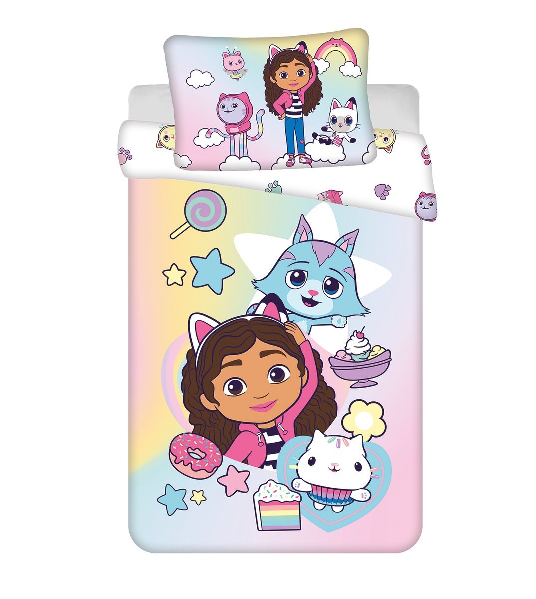 Pościel 100x135 Gabby´s Gabi Koci domek różowa poszewka 40x60