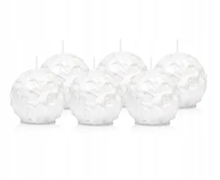 Świece kule ŚNIEŻYNKA 9cm świeczki kule 6szt BIAŁE - Świece - miniaturka - grafika 1