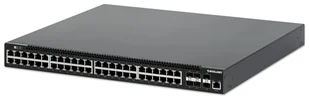 Intellinet 562041 łącza sieciowe Zarządzany L3 Gigabit Ethernet (10/100/1000) Obsługa PoE Czarny - Pozostałe akcesoria sieciowe - miniaturka - grafika 1