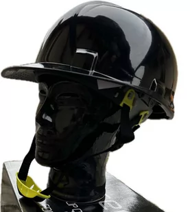 Kask roboczy z paskiem podbródkowym HELMET ERIK kask ochronny HDPE - czarny PGT - Odzież robocza - miniaturka - grafika 1