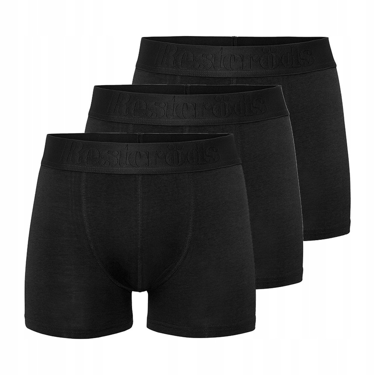 Bokserki Męskie Resteröds Premium Boxers Bambusowe 3-Pak Czarne 2Xl