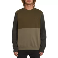 Bluzy męskie - Volcom Męska bluza z okrągłym dekoltem, zielona (Service Green), S, Service Green, S - miniaturka - grafika 1