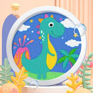 HAFT DIAMENTOWY MOZAIKA DIAMENTOWA DINOZAUR SMOK PREZENT DLA CHŁOPCA DZIECKA WYSZYWANIE DIAMENTAMI - Zabawki kreatywne - miniaturka - grafika 1