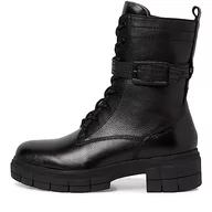 Botki damskie - Tamaris Comfort Damskie buty 8-85213-41, skórzane, Comfort Fit, wymienna wkładka, sportowe buty na co dzień, buty z dekoracją, botki, Czarna papka, 38 EU Weit - miniaturka - grafika 1