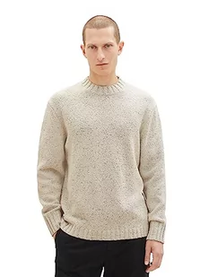 TOM TAILOR sweter męski, 32734 - Beżowa struktura Lufalfa Fancy Structure, S - Swetry męskie - miniaturka - grafika 1