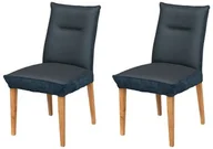 Krzesła - SEATTLE Krzesło Tapicerowane, komplet 2 szt. #15 Ciemny Szaro-Granatowy 51x61x94 cm - miniaturka - grafika 1