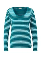 Koszulki i topy damskie - s.Oliver Damska koszulka z długim rękawem Blue Green 34, Niebieski zielony, 34 - miniaturka - grafika 1