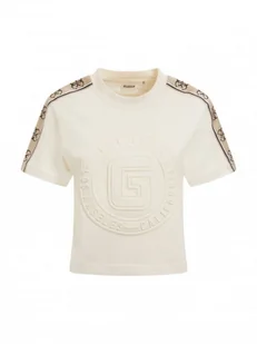 Damski t-shirt z nadrukiem GUESS BRITNEY CROP TEE - Koszulki sportowe damskie - miniaturka - grafika 1