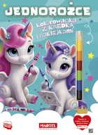 Kolorowanki, wyklejanki - Jednorożce. Kolorowanka z kredką i naklejkami - Katarzyna Salamon - miniaturka - grafika 1