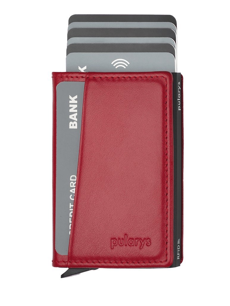 Portfel KANGOO wykonany z delikatnej skóry Italia czerwony