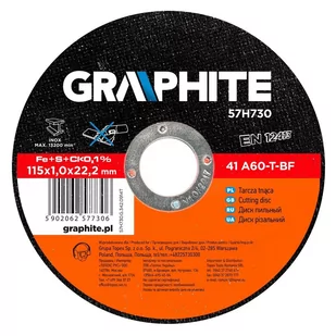 Graphite Tarcza tnąca do metalu INOX 115x1x22mm 57H730 - Materiały ścierne - miniaturka - grafika 2