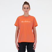 Koszulki i topy damskie - Koszulka damska New Balance WT41909GFR  czerwona - miniaturka - grafika 1