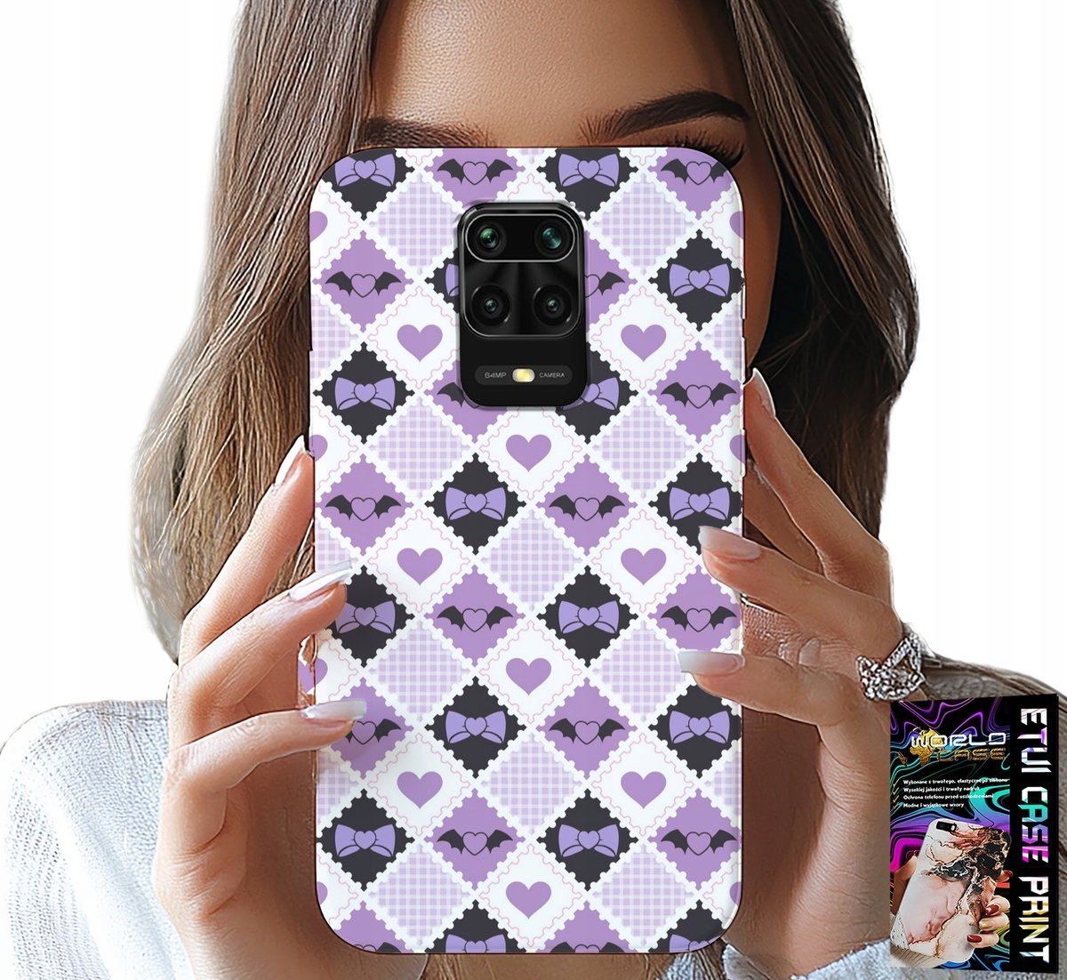 ETUI DO XIAOMI NOTE 9 PRO / 9S - MODNE SERCA KOKARDKI KOKARDA + SZKŁO