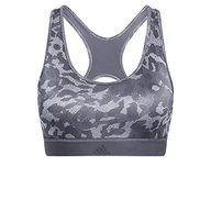 Biustonosze - adidas Damski biustonosz sportowy Bt Aop Bra szary wielokolorowy (Gritre/Print) XS - miniaturka - grafika 1