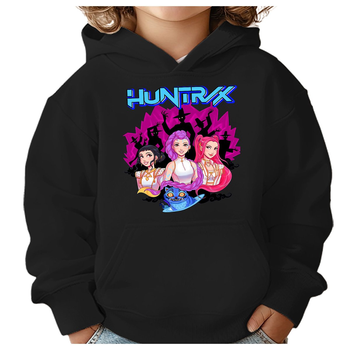 BLUZA DZIECIĘCA KPOP DEMON HUNTERS HUNTRIX 110-116 Z KAPTUREM BAWEŁNIANA