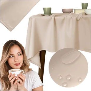 Obrus 140x220 Plamoodporny Surbo Ecru - Obrusy i serwetki - miniaturka - grafika 1