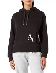 Armani Exchange Damska bluza z kapturem, kieszenie, logo na przodzie, X-RAY, bardzo duża - Bluzy damskie - miniaturka - grafika 1