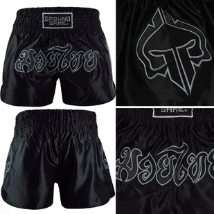 Spodenki Treningowe Muay Thai Ground Game Shadow Czarne R. Xxl - Kimona, stroje i obuwie - miniaturka - grafika 1
