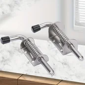 Inne - TEMU 2 szt. Wytrzymałe Zatrzaski Sprężynowe ze Stali Nierdzewnej 304 - Polerowane, Wielokierunkowe Zawiasy do Szafek i Drzwi z Mechanizmem Blokowania - miniaturka - grafika 1