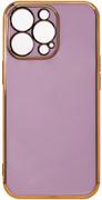 Etui i futerały do telefonów - Lighting Color Case etui do iPhone 12 Pro Max żelowy pokrowiec ze złotą ramką fioletowy - miniaturka - grafika 1