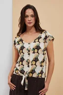 Koszule damskie - Koszulowa bluzka z wiązaniem -S - miniaturka - grafika 1