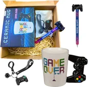 Długopisy - Zestaw dla Gracza - Kubek GAME OVER + Długopis z Kontrolerem + Czarny Brelok z Padem - miniaturka - grafika 1