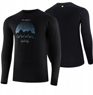 LS1414M Koszulka męska z długim rękawem OUTDOOR WOOL PRO czarny S - GÓRY 14 - Koszulki sportowe męskie - miniaturka - grafika 1