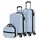 NUMADA Zestaw walizek sztywnych 3/4 szt. - walizka kabinowa 53 cm, średnia 63 cm, duża 75 cm i kosmetyczka. Wytrzymały, lekki i bezpieczny, 4. Niebieski, 3 Piezas, Ekologiczny zestaw walizek
