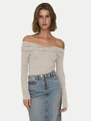 Bluzki damskie - ONLY Bluzka Fayola 15339435 Beżowy Slim Fit - miniaturka - grafika 1