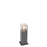 Lampy ogrodowe - QAZQA Nowoczesna stojąca lampa zewnętrzna 30 cm ciemnoszara IP44 - Dania - miniaturka - grafika 1