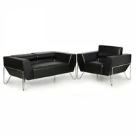 Sofy i kanapy - B2B Partner Sofa SPIDER, 2- miejscowa, czarna XP-161 H24-2 SEAT - miniaturka - grafika 1